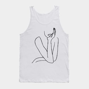 Woman Pen Artwork Tank Top